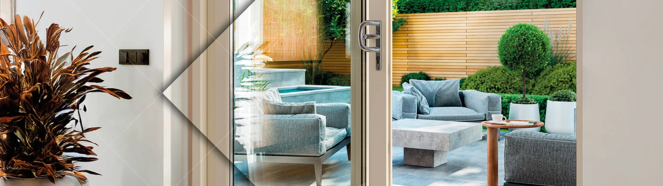 white sliding door on a conservatory